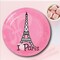 8 Ct. Perfectly Paris Eiffel Tower Dessert Plates 7" Pink Paper Plates for Paris-Themed Party